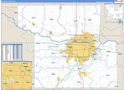 Shawnee County, KS Wall Map Zip Code Basic Style 2026