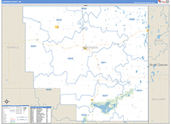 Sheridan County, MT Wall Map Zip Code Basic Style 2026