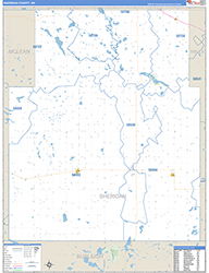 Sheridan County, ND Wall Map Zip Code Basic Style 2026