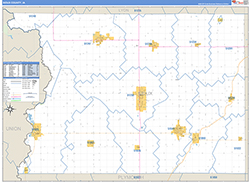Sioux County, IA Wall Map Zip Code Basic Style 2026