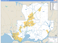 Solano County Wall Map Basic Style 2026