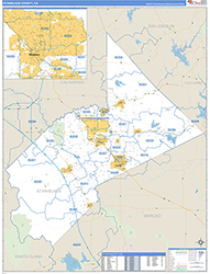 Stanislaus County Wall Map Basic Style 2026