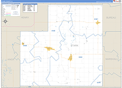 Stark County, IL Wall Map Zip Code Basic Style 2026