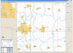 Story County, IA Wall Map Zip Code Basic Style 2026