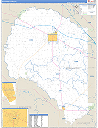 Suwannee County, FL Wall Map Zip Code Basic Style 2026