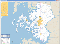 Talbot County, MD Wall Map Zip Code Basic Style 2026