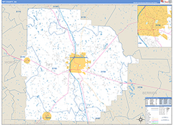 Tift County, GA Wall Map Zip Code Basic Style 2026