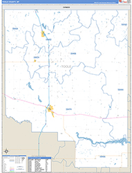 Toole County, MT Wall Map Zip Code Basic Style 2026