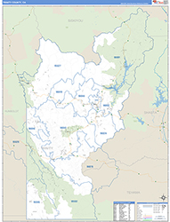 Trinity County, CA Wall Map Zip Code Basic Style 2026