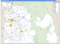 Tulare County Wall Map Basic Style 2026