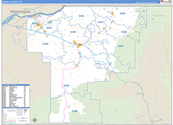 Umatilla County, OR Wall Map Zip Code Basic Style 2026