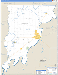 Wabash County, IL Wall Map Zip Code Basic Style 2026
