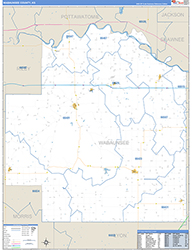 Wabaunsee County, KS Wall Map Zip Code Basic Style 2026