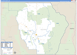 Wallowa County, OR Wall Map Zip Code Basic Style 2026