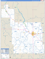 Ward County, ND Wall Map Zip Code Basic Style 2026