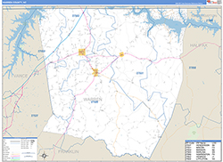 Warren County, NC Wall Map Zip Code Basic Style 2026