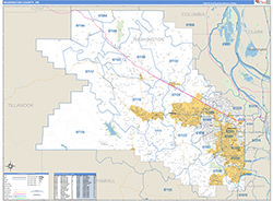 Washington County Wall Map Basic Style 2026