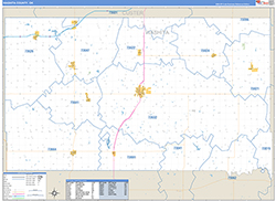 Washita County, OK Wall Map Zip Code Basic Style 2026