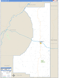 Wibaux County, MT Wall Map Zip Code Basic Style 2026