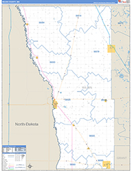 Wilkin County, MN Wall Map Zip Code Basic Style 2026