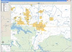 Williamson County, IL Wall Map Zip Code Basic Style 2026