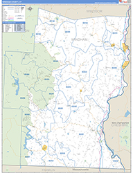 Windham County, VT Wall Map Zip Code Basic Style 2026