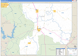 WinnParish (County), LA Wall Map Zip Code Basic Style 2026