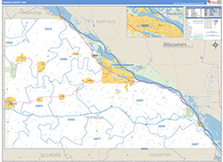 Winona County, MN Wall Map Zip Code Basic Style 2026
