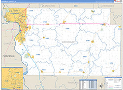 Woodbury County Wall Map Basic Style 2026