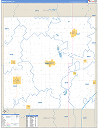 Wright County, IA Wall Map Zip Code Basic Style 2026