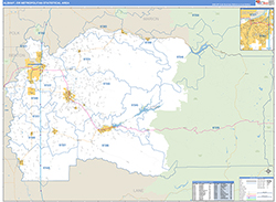 Albany Metro Area Wall Map Basic Style 2026