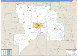 Albany Metro Area Wall Map Basic Style 2026