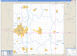Ames Metro Area Wall Map Basic Style 2026