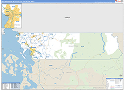 Bellingham Metro Area Wall Map Basic Style 2026