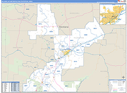 Billings Metro Area Wall Map Basic Style 2026