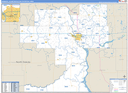 Bismarck Metro Area Wall Map Basic Style 2026
