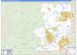 Boulder Metro Area Wall Map Basic Style 2026