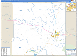 Casper Metro Area Wall Map Basic Style 2026