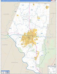 Columbia Metro Area Wall Map Basic Style 2026