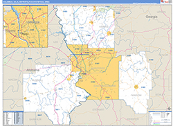 Columbus Metro Area Wall Map Basic Style 2026