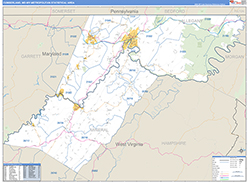 Cumberland Metro Area Wall Map Basic Style 2026