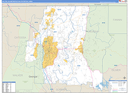 Dalton Metro Area Wall Map Basic Style 2026