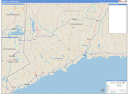 Danbury Metro Area Wall Map