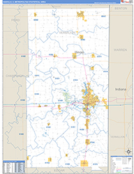Danville Metro Area Wall Map Basic Style 2026