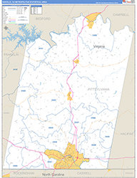 Danville Metro Area Wall Map Basic Style 2026