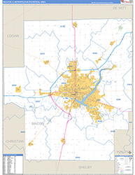 Decatur Metro Area Wall Map Basic Style 2026