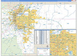 Denver Metro Area Wall Map Basic Style