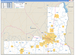 Dothan Metro Area Wall Map Basic Style 2026