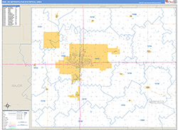 Enid Metro Area Wall Map Basic Style 2026