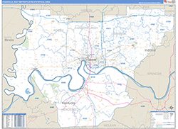 Evansville Metro Area Wall Map Basic Style 2026